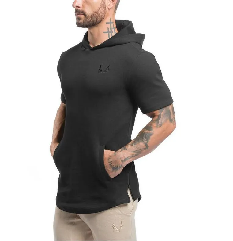 Diseñador de la marca-Mens Jogger Hoodie Camiseta de manga corta Nueva moda Algodón Casual Camisa para hombre para cremallera Pullover Chándal