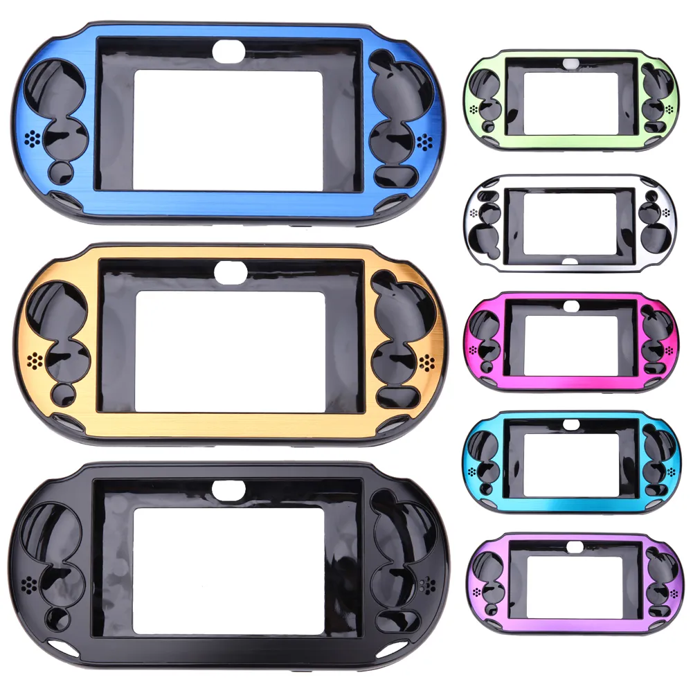 PS Vita 2000 PSV2000 DHL FedEx EMS無料船のためのアルミニウム金属の皮の保護具のハード保護ケースカバーコンソールシェルボックス