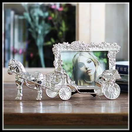 Klassieke paardenwagen fotokaders voor foto Europese foto frame tafel decor kerstcadeaus elimelim