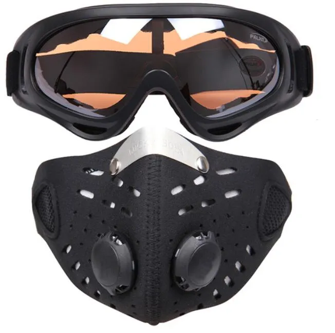 Skiplasses Sport Half Gezichtsmasker Outdoor Ski Masker Ride Bike Masker Neopreen Fiets Fietsen Motorfiets + Kleurrijke Goggle