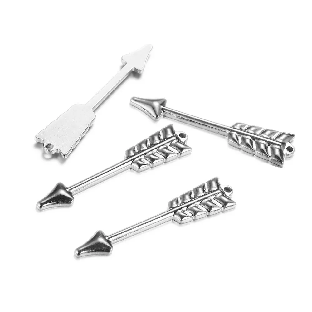 stainless steel Arrow Charm Pendant for Jewelry DIY High polish Arrow Charms Connector Fit Handcraft DIY