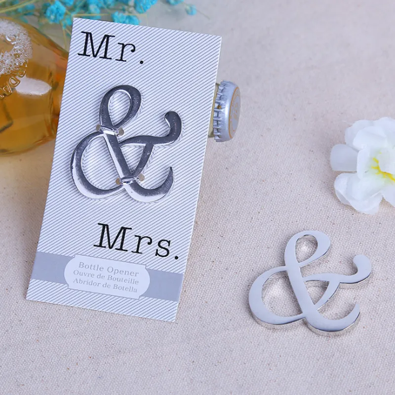 "Mr och Mrs." Ampersand Bottle Openers Ölflaskaöppnare Party Supplies Favor Wedding Gift for Guest Silver Color