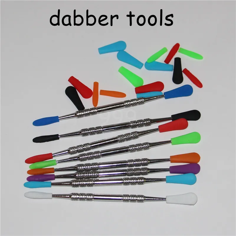 Wax Daber Tool met siliconen tips Roken RVS Siliciumconcentraat Ego Dry Herb Dabber Tools