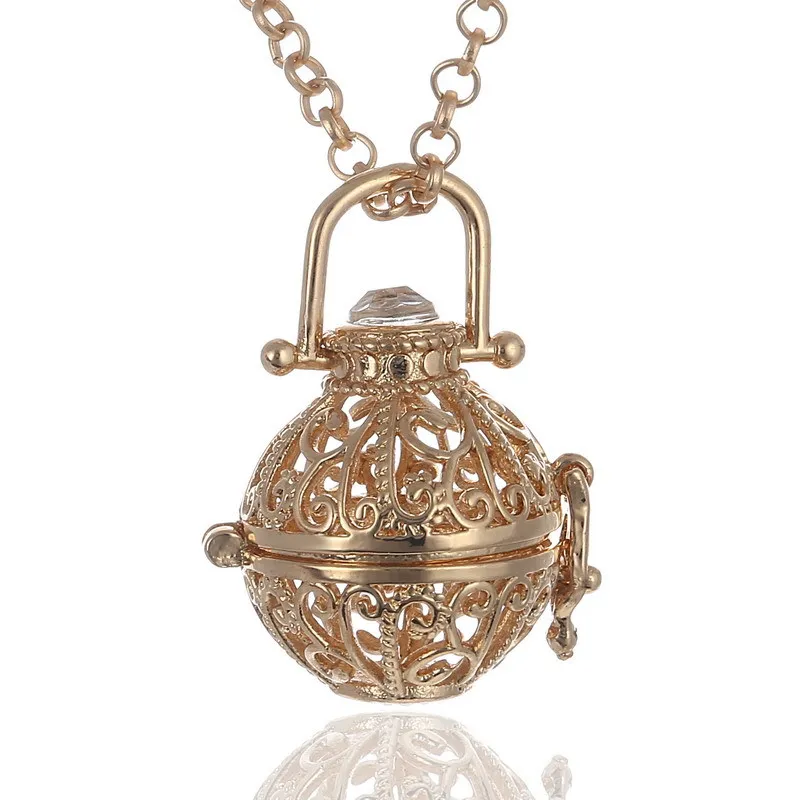 Offre spéciale diffuseur d'huiles essentielles collier de lave ajouré fleur aromathérapie Rock médaillons pendentif colliers pour femmes mode bijoux cadeau