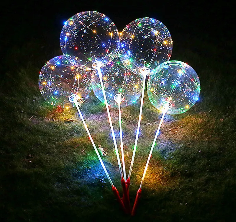 LED Ballonger Lysd Led Ljus Klar Ballong Bröllop Birthday Party Decoration Transparent Bobo Balloon
