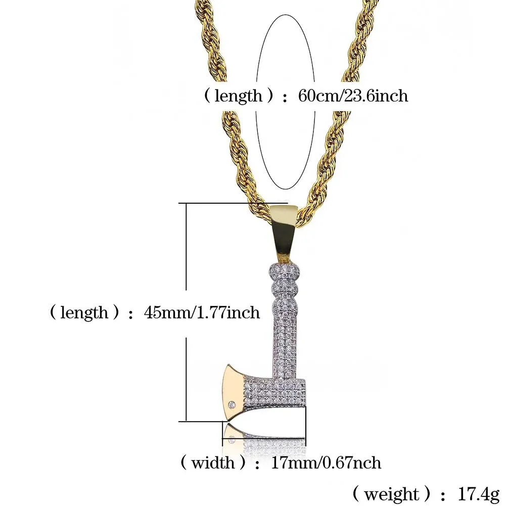 Hip Hop Gold Color Plated Chopper Pendant Necklace Micro Pave Zircon Iced Out Jewelry With Rope Chain8171929