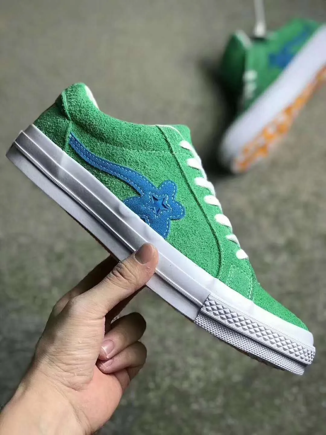 Erkek Ayakkabı Basketbol Ayakkabıları Yeni TTC The Creator X One Star Golf Le Fleur Wang Süet Kırmızı Mavi Purple Yeşil Pembe Ayçiçeği Çanta Boyutu 36-43 Sneakers Kampüs