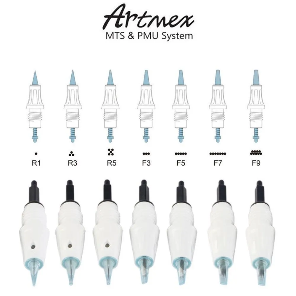 20pcs Artmex A3 V6 V8 V9 V11 Replacement Needle Cartridges MTS PMU System Tattoo Needles Body Art Permanent Makeup Derma pen