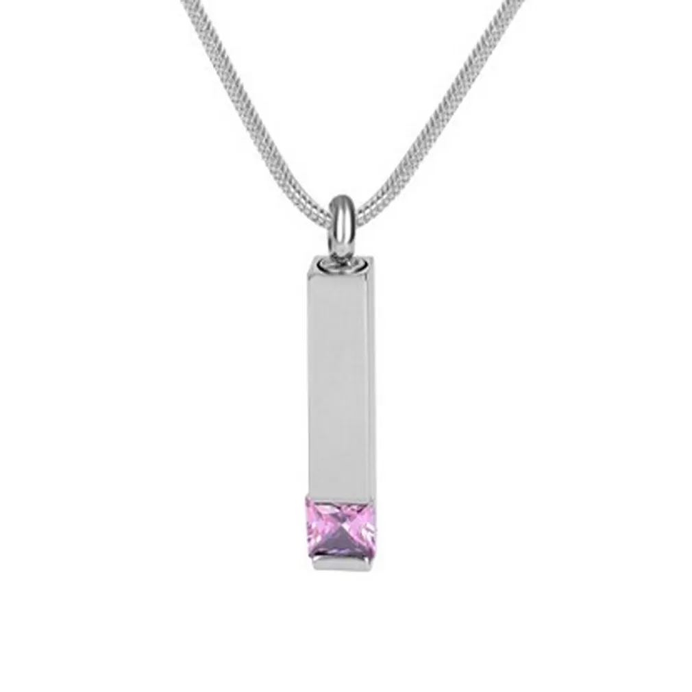 Éternité mémoire Inlay Multi - Couleur Carré Cristal Bar crémation urne Collier pendentif Titulaire Pour cendres-gravable-entonnoir Charge Kit