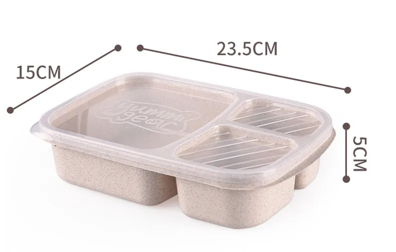3 Nät lunchlådor med lock Mikrovågsugn matfruktförvaringslåda Ta ut container servis uppsättningar har i lager WX9-301
