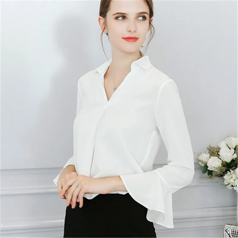 Mujeres Estilo De Verano Tops 2018 Manga Corta Con Volantes Blusas Femeninas Blusa De Gasa De Moda Suelta Para Mujer Camisa De Oficina ZY3827 De 14 03 DHgate