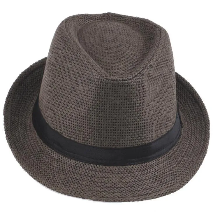 Fashion Men Women Straw Hats Soft Fedora Panama Hats Outdoor Stingy Brim Caps Jazz Straw Hat Outdoor Sun Hat Choose306r