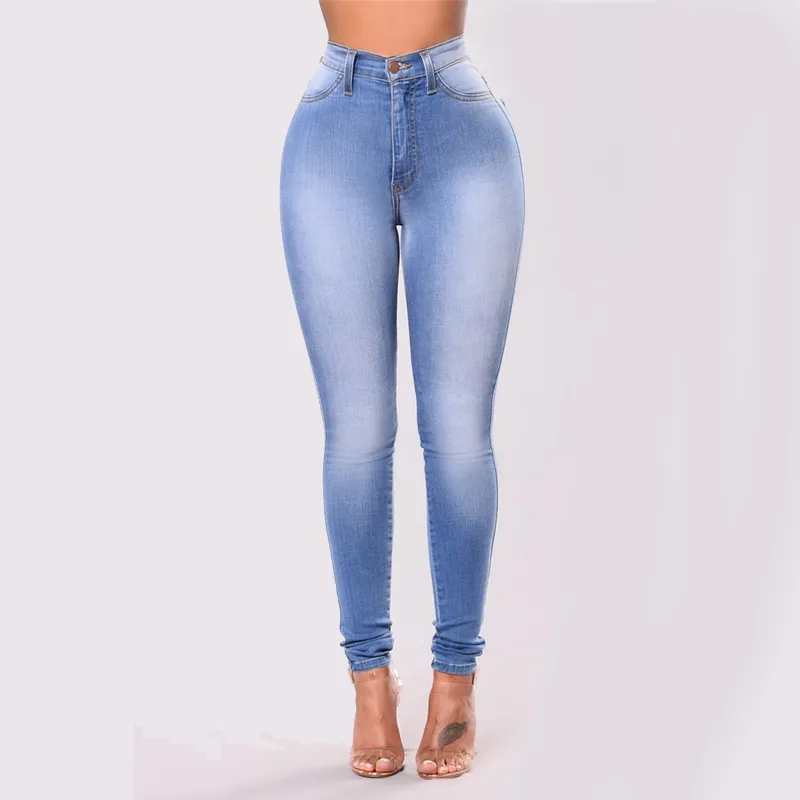 Dames Skinny Slanke Potlood Jeans Vrouwelijke Plus Size S-3x Big Hip Broek Dame Mid Taille Elasticiteit Causale Broek Meisje Uitloper Bodem