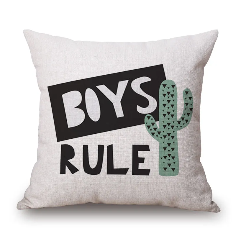 new designs 2018 cushion cover green cactus decoration quotes chaise chair throw pillow case 45cm square almofada plant cojines