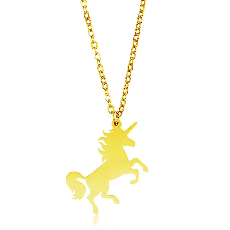 Eenhoorn hanger ketting paard Pegasus rvs goud voor vriendin Valentijnsdag vrouwen mannen cadeau charme kinderen sieraden