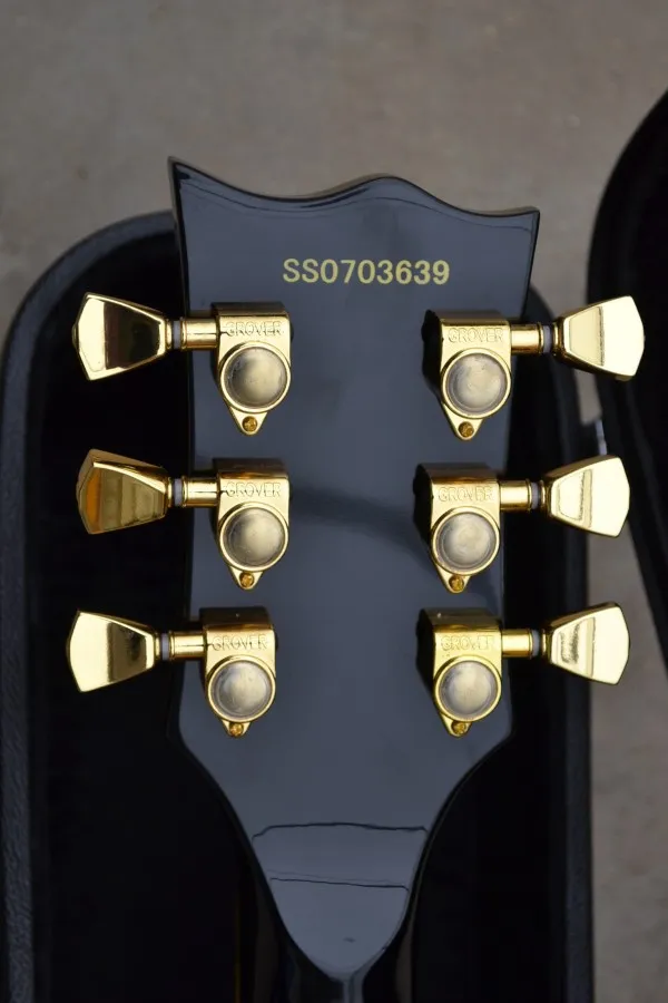 Gratis frakt grossistpris 6 sträng Les anpassad elektrisk gitarr i svart elektrisk gitarr i lager