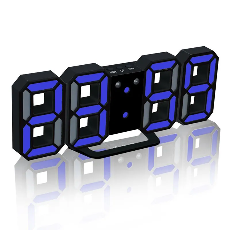 Modern Digital Wall Clocks LED Table Clock Colorful Watches 24 or 12-Hour Display Alarm Snooze Alarm Clock Home Room Decor 