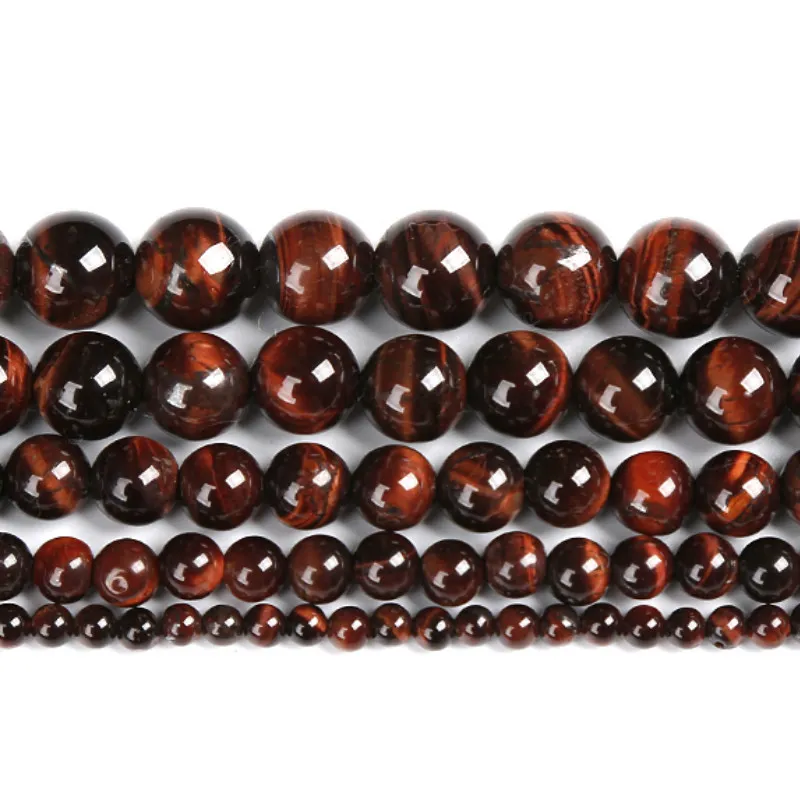 8 milímetros preço de fábrica Pedra Natural Red Tiger Eye Agat Rodada solta pérolas 16" Strand 4 6 8 10 12 MM Escolha Tamanho Para Jóias