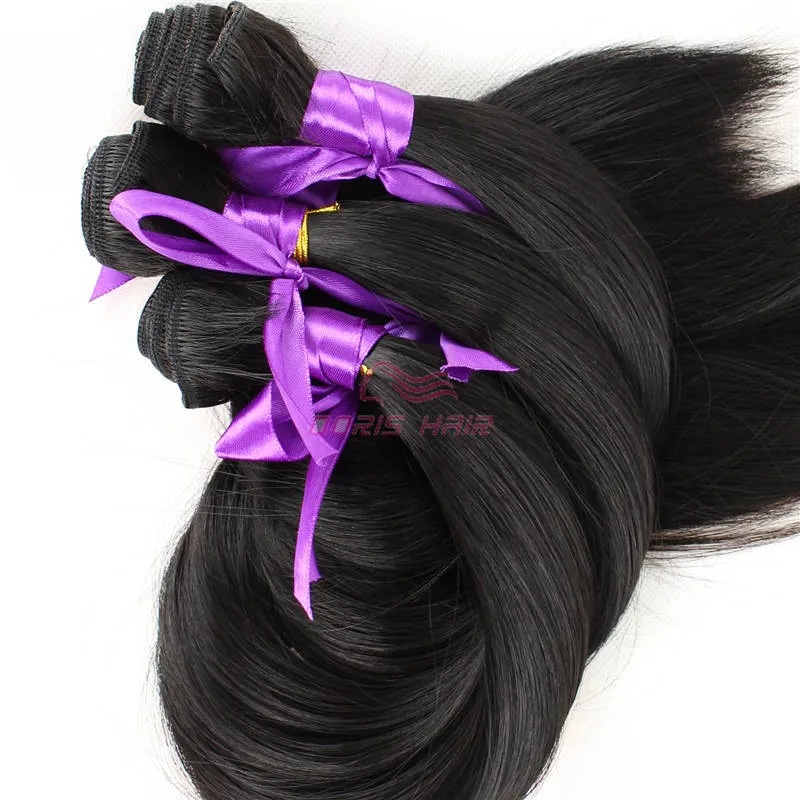 New fashion Straight Hair weave Fiber natural color 1B no tangle 4 bundles synthetic Hair weft Weave