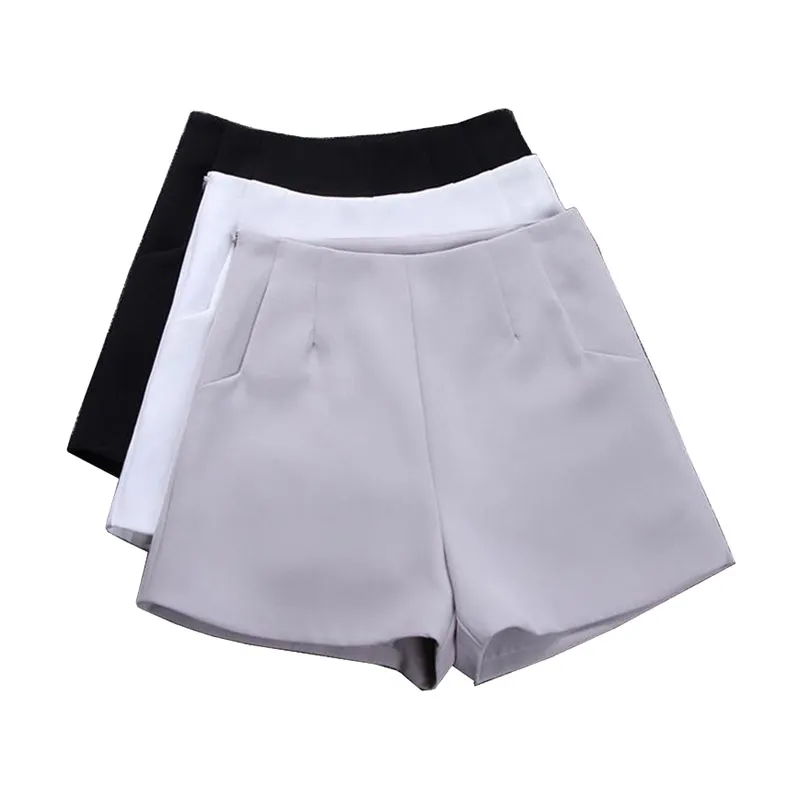 2017 nouveau été mode chaude nouvelles femmes Shorts jupes taille haute décontractée costume Shorts noir blanc femmes pantalons courts dames