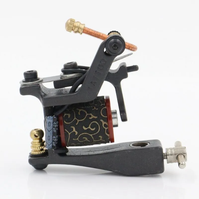 New Iron Tattoo Guns T-Dial Tattoo Machine 10 Wrap Coils Tatoo Machines Liner For Tattoo Supplies Free Shipping