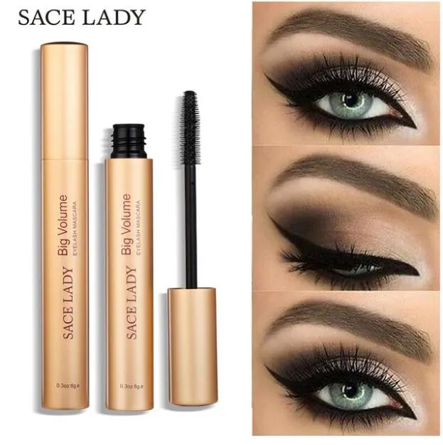 Zwarte mascara Waterdichte Volume Wimper Curling Make Dikke Oog wimpers Professionele Rimel Make-up Natuurlijke Cosmetica