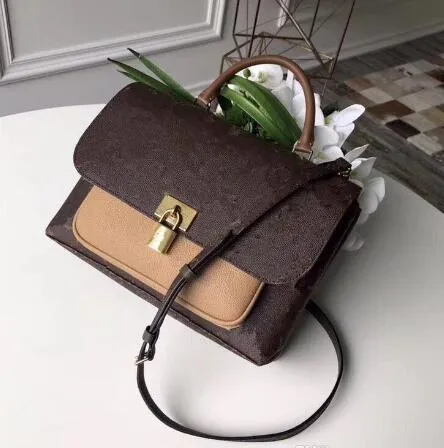 Klassisk bokstavsv￤ska blommig blomma tryckv￤ska kvinnlig handv￤ska axelv￤ska kedjor crossbody v￤skor messenger handv￤skor 29 cm