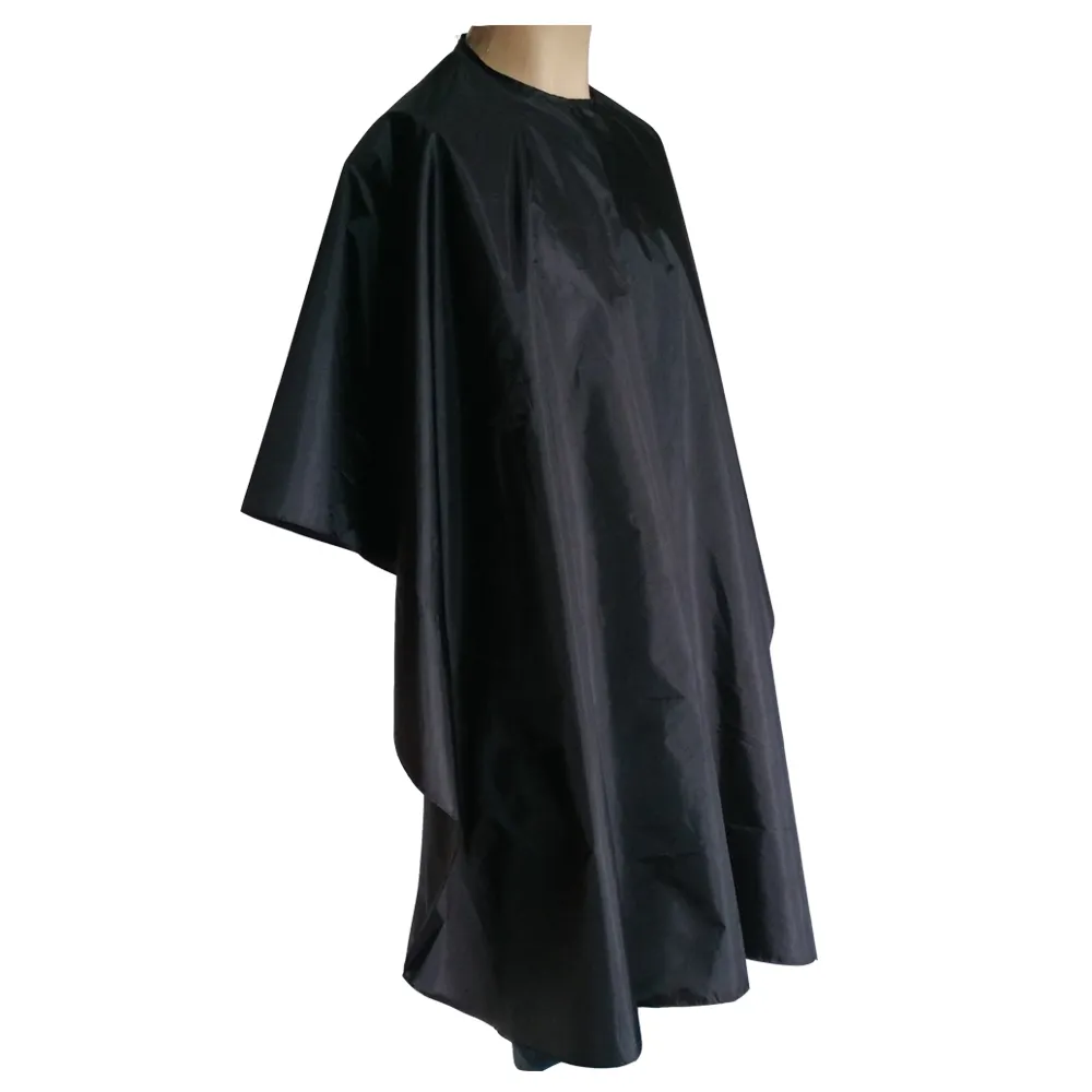 Professionell vattentät Tough Nylon Hawl Shawls Hairdcut Cape 59inch x 55inch svart cape med en snap stängning