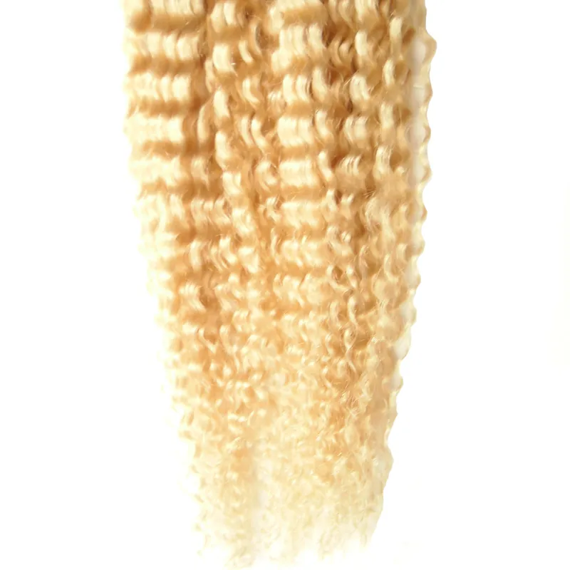 ＃613 BLEACH BLONDE BRONDE BRAZILIAN KINKY CURLY HAIR REMY Human I TIP Hair Extensions 100G Strands Pre Bonded Capsules Hair Extension291E