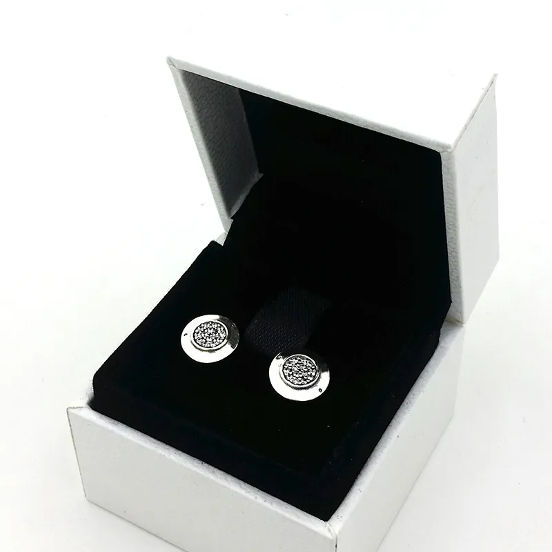 Women Classic design Jewelry Designer Earrings Original box For Pandora 925 Sterling Silver Crystal Diamond Womens Stud Earring