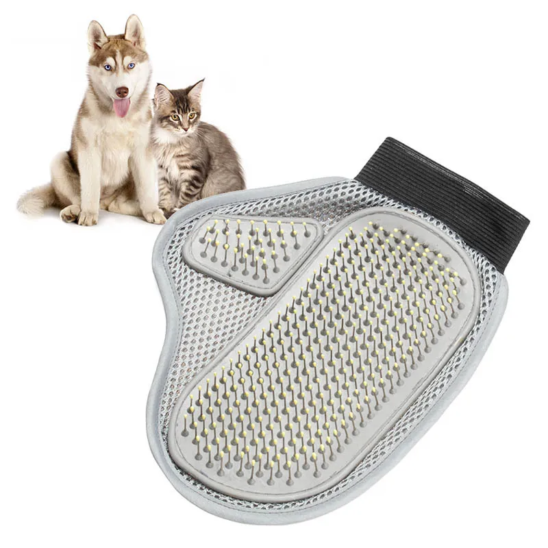 Cómodo Pet Grooming Glove Removedor de pelo Mitt Cat Wash Wash Brush Perros de limpieza Masaje peine de gato