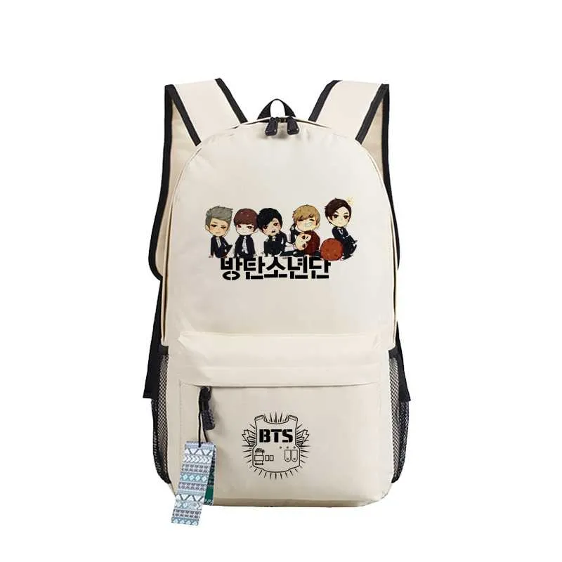 Nova Chegada Bangtan Meninos BTS Rap Monste Saco Da Lona Mochila Das Mulheres Dos Homens de Moda Mochilas Meninos Meninas Estudante Escola Sacos De Viagem