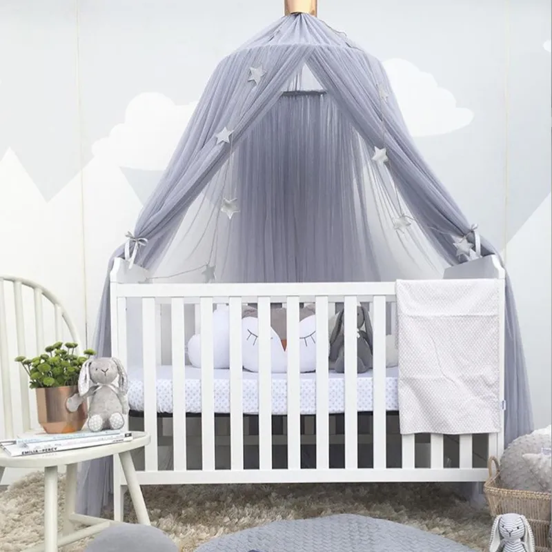Cortina de dossel da cama líquida de mosquito Baby em torno da tenda da rede de berços de berço de mosquito Dome para crianças, decoração de bebê decoração de adesivos
