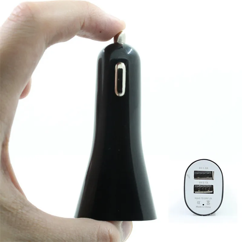 Färgglada designhorn 2USB Dual Car Charger Port för 12V 24V Ingångsutgång 5V 1A 2A för iPhone 11 Pro XS Max Samsung S10 S20 Google7757563