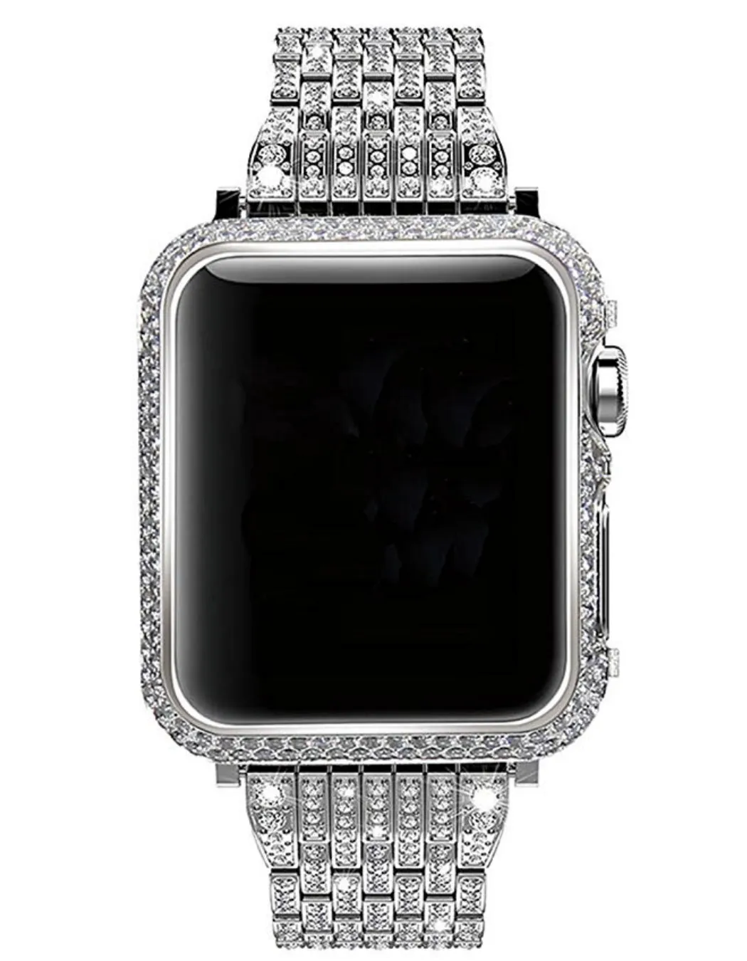 Nouveau 40mm 44mm étui de protection de luxe + bracelet de montre pour Apple Watch série 4 plaqué or avec bracelet en diamant