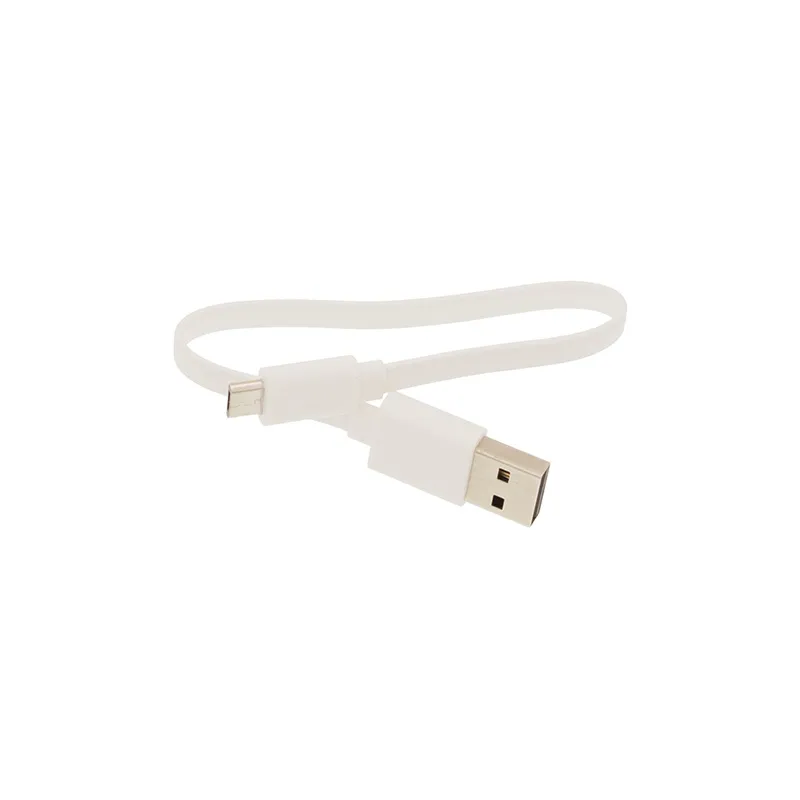 USB till mikro USB 2.0 -kabel 20 cm kort platt laddningsladd nudel vit kabel för Android telefonkraftbank 500 st/parti