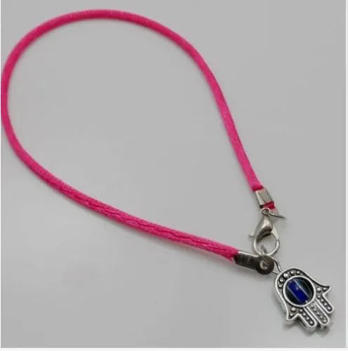 30 pz/lotto Misti MANO DI HAMSA Evil Eye Braccialetti di Corda Portafortuna Ciondolo In Pelle