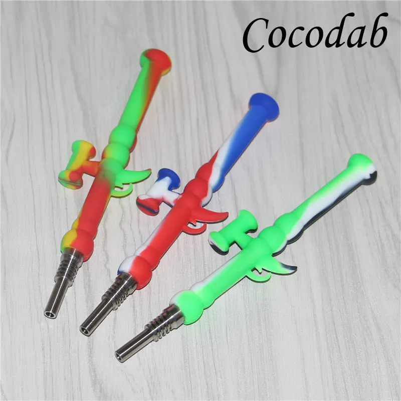 Nectar silicone straws Glass pipe water pipes bong titanium nails 10mm joint Oil Rigs Dabs hookahs