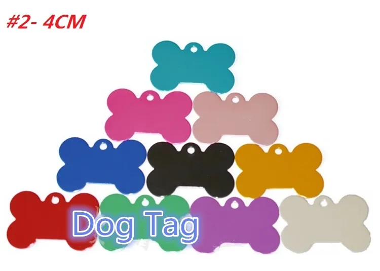 犬のタグメタル空白のミリタリーペットドッグIDカードタグアルミ合金軍の犬のタグなしチェーン混合カラーi171