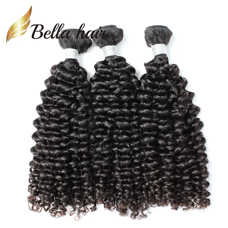 100% Grade 11A Top Grade One donor Braziliaanse Haar Inslag Natuurlijke Kleur Extensions 3 stks/partij Krullend Bundels Julienchina Bellahair