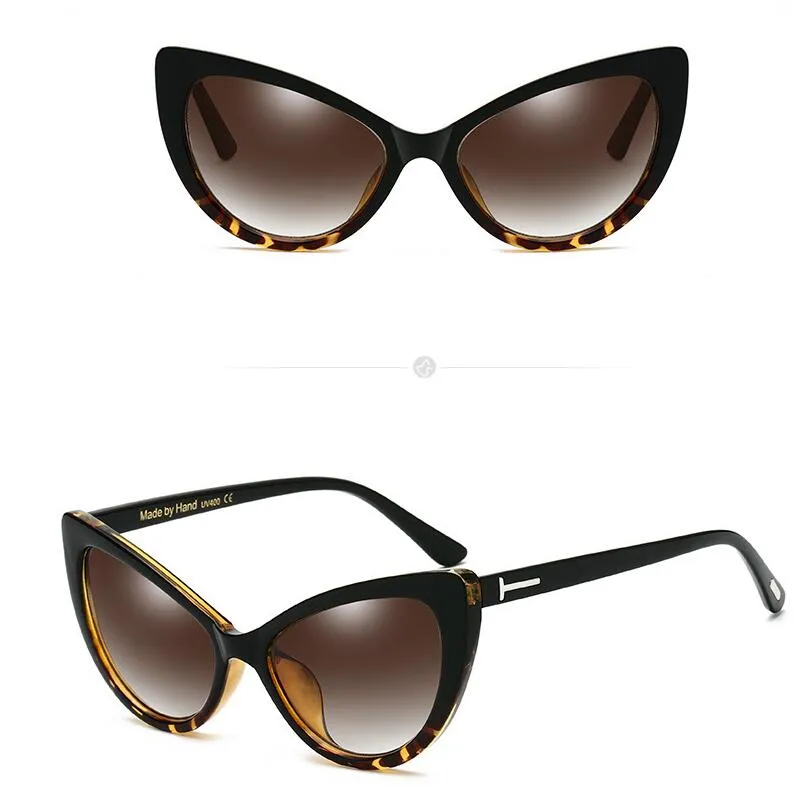 Alta Qualidade 2018 FLT33 Cateye Óculos De Sol Das Mulheres Designer de Marca Óculos de Sol Do Vintage Das Mulheres Óculos de Impressão Frame Eye Cat Eye Sunglasses 65mm 45mm