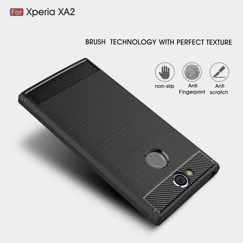 Мобильный телефон случаях для Sony Xperia XA2 ТПУ углеродного волокна сверхмощный чехол для Sony XA2 ультра крышка бесплатная доставка DHL