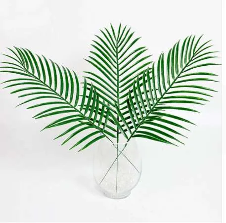 Simpatiche foglie di palma verdi grandi, pianta finta in plastica, foglia artificiale, decorazione per ufficio domestico, foglie artificiali da appendere