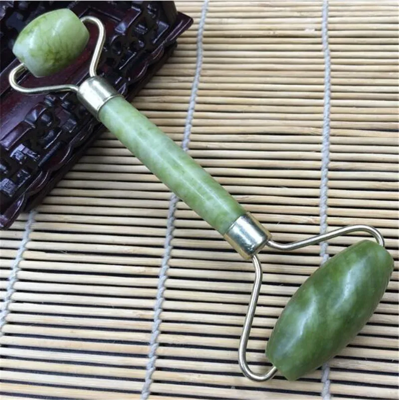 New Natural jade facial massage anti wrinkle thin face beauty stick face wheel massage eye massage stick DHL 