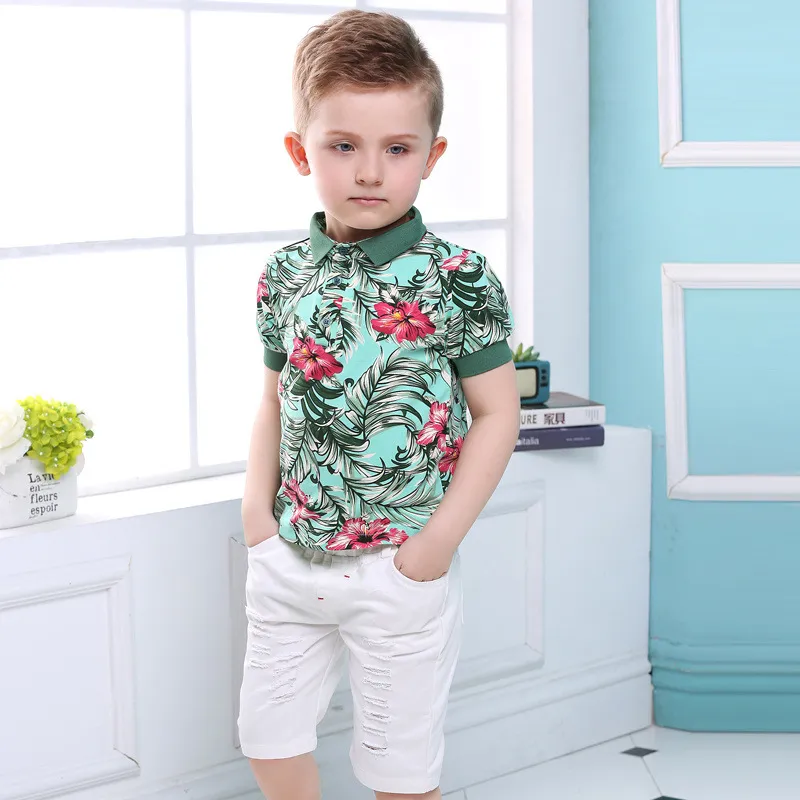 Lot De 2 Pièces Gymboree Taille 4/5 Ans - Haut Manches Courtes Et Short Fleuri - Rose Et Bleu