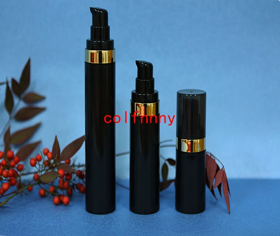 / LOT15ml 30ml 50 ml Svart luftfri pumpspår Vakuum Plastflaska Lotionflaska Refillerbar flaskor behållare för kosmetisk