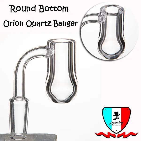 Orion Quartz Banger 4mm 두께의 둥근 바닥 평면 상단 흡연 19mm 14mm 10mm 남성/여성 연마 조인트 유리 봉 DAB 장비