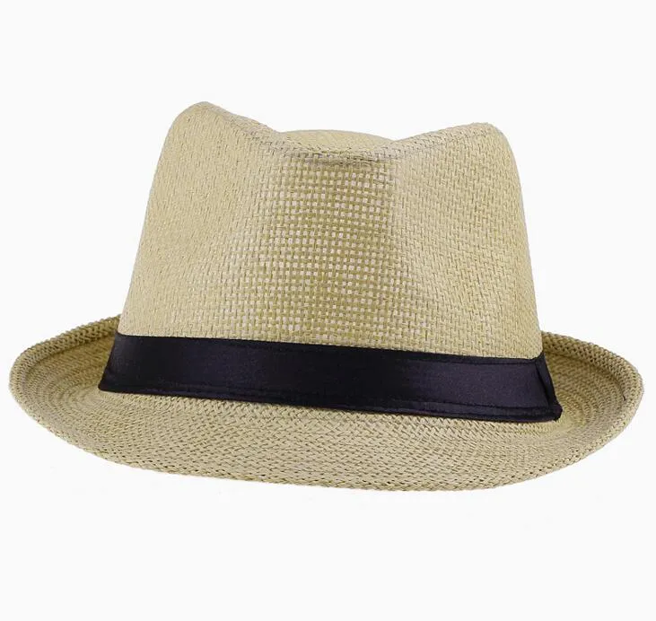 Fashion Men Women Straw Hats Soft Fedora Panama Hats Outdoor Stingy Brim Caps Jazz Straw Hat Outdoor Sun Hat Choose225D