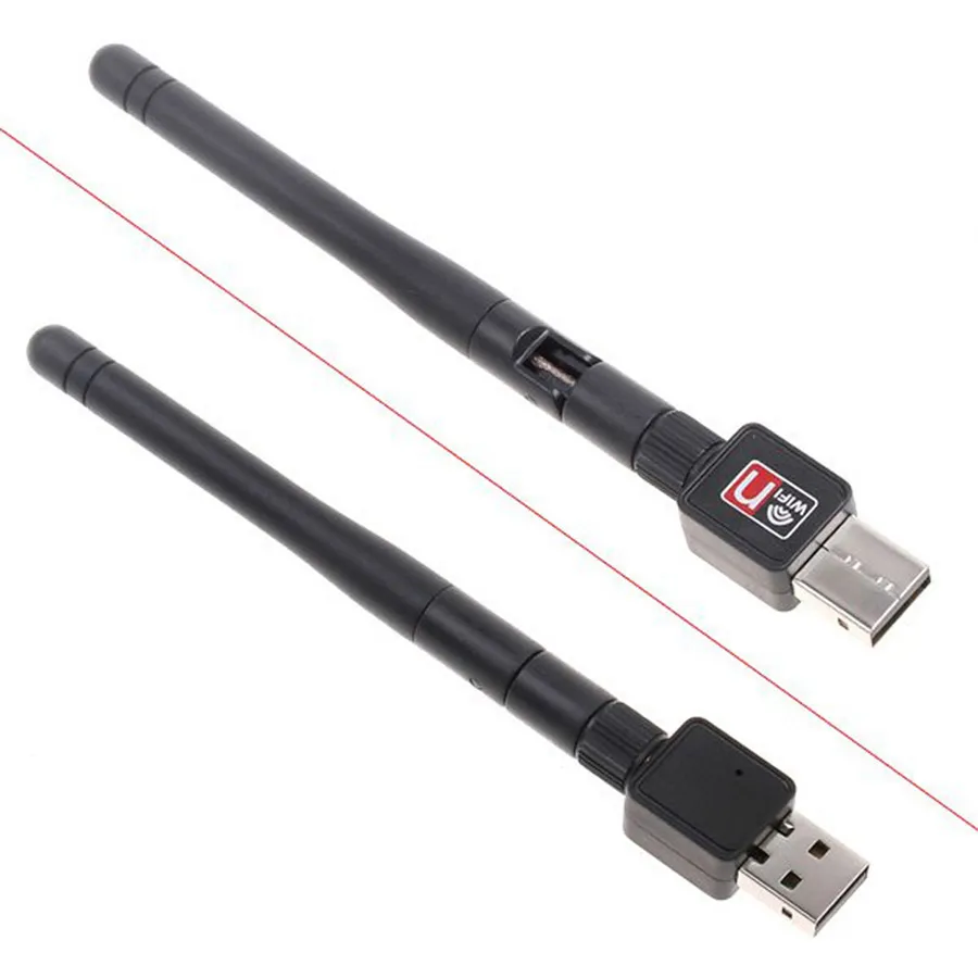 Mini 150Mbps USB WiFi Wife Adapters Networking Card LAN Adapter z anteną 2DBI do akcesoriów komputerowych 100 sztuk / partia Darmowy DHL