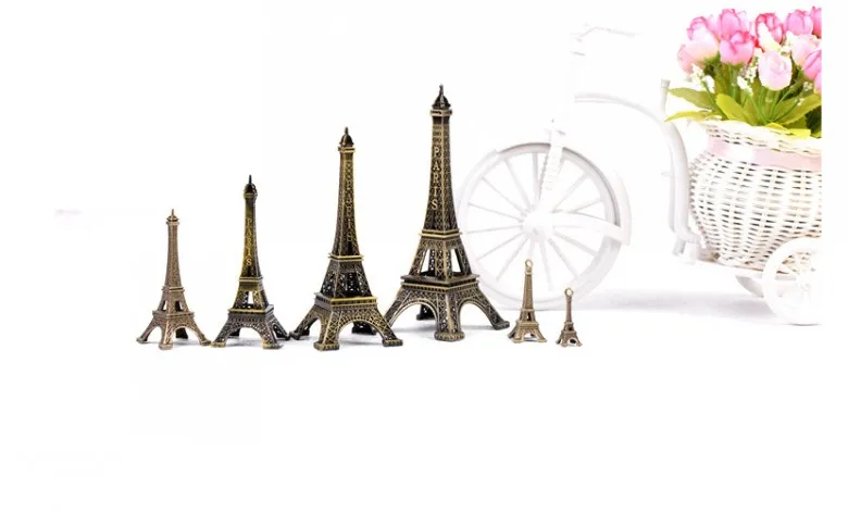 Vintage Design Paris Eiffeltornet Metallisk modell Bronsfärg Hemfartyg för bröllopsgåva Skytte Startinredning Tillbehör